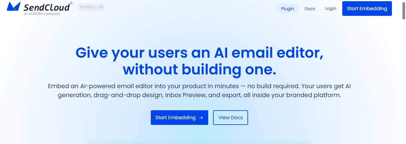 aurora-sendcloud-ai-email-editor