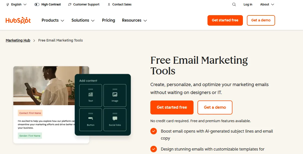 hubspot 一体化 crm 电子邮件工具